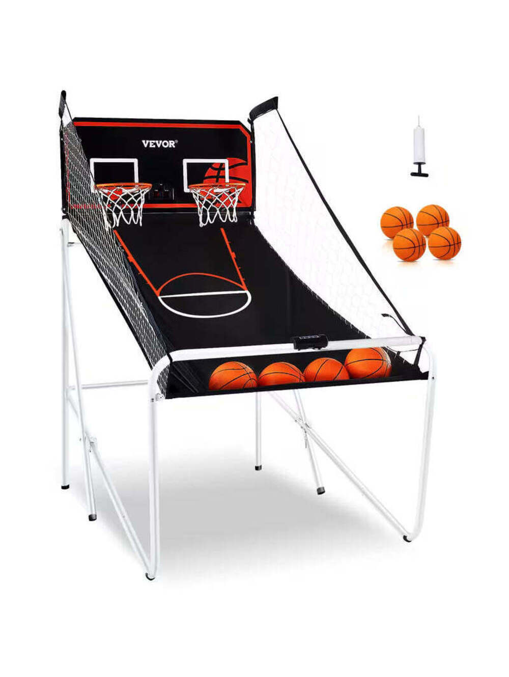 VEVOR Foldable Basketball Arcade Game, 2 Player Indoor Basketball Game, Black
